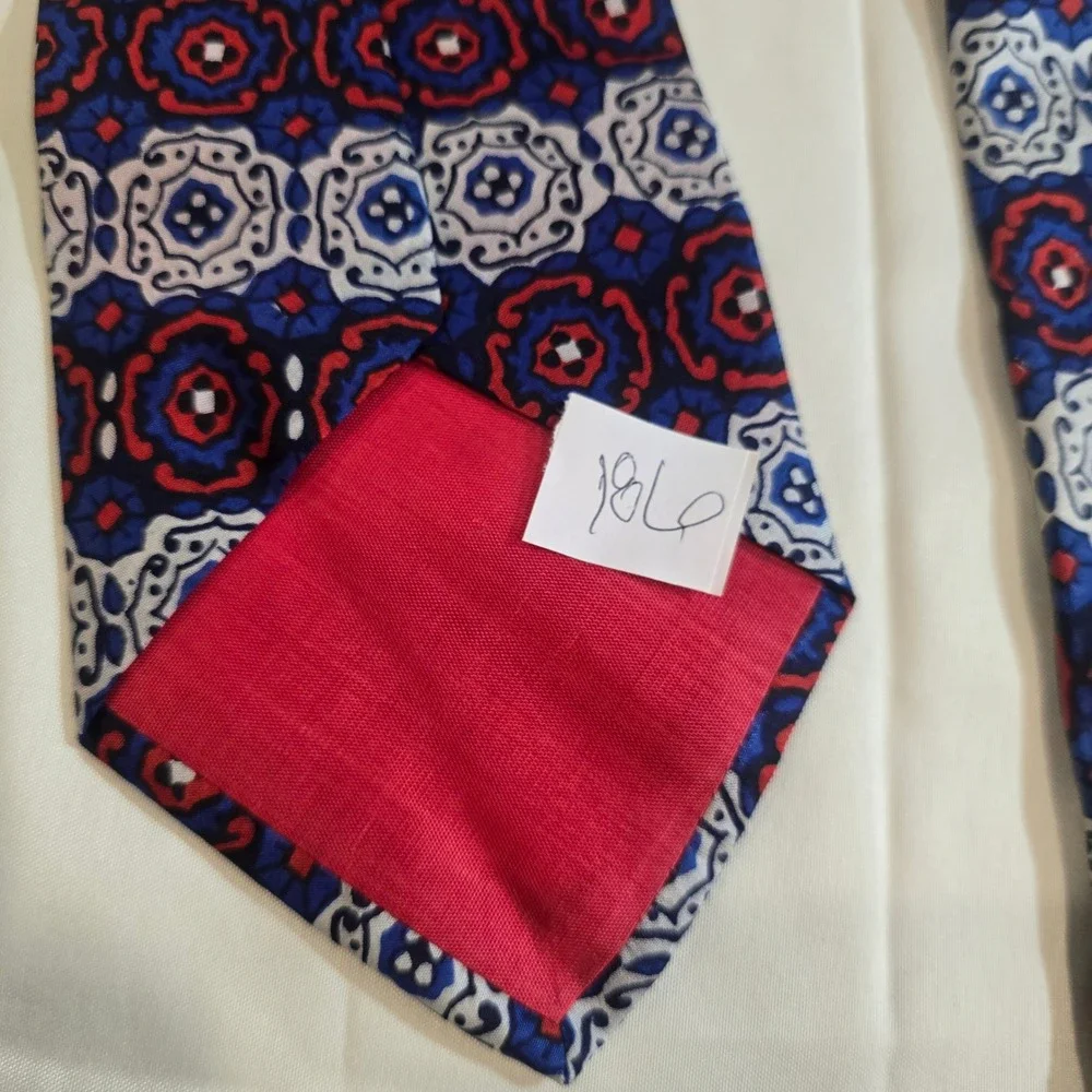 Zodiac Debonair Hand Woven‎ Hand Printed Pure Silk Geometric Pattern Men's Tie